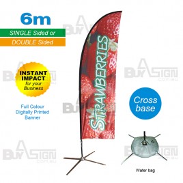6M High Feather Flags with cross base